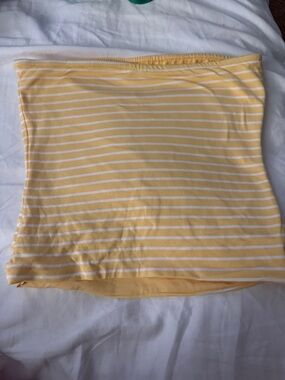 Women’s Yellow and White Striped Tube top